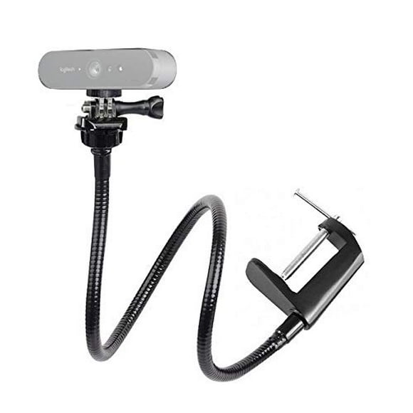 25 inch Flexible Desktop Jaw Long Arm Clamp Clip Mount Holder for Logitech Brio 4K, C925e,C922x Webcam