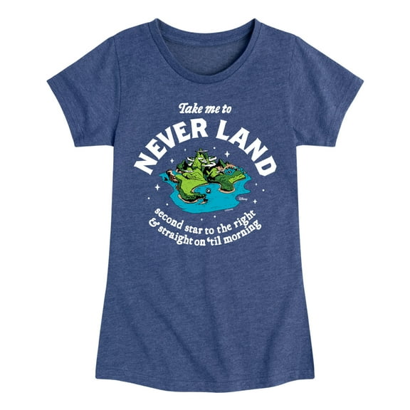 Disney - Peter Pan - Take Me to Neverland - Second Star to the Right - Toddler And Youth Girls Short Sleeve Graphic T-Shirt