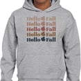thumbnail image 2 of Hello Fall Hoodie Sweatshirt Unisex 2X-Large Grey, 2 of 5