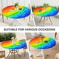 thumbnail image 7 of Rainbow Tie Dye Wave Pattern Round Fitted Tablecloth with Elastic Edge,Dining Table Cover Waterproof,Outdoor Round Tablecloth for Camping,Dining,Indoor and Outdoor, 7 of 7