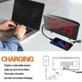 thumbnail image 3 of DOLITY Digital Clock Large Display, LED Electric Alarm Clocks Mirror Surface for Makeup with Dimming Mode, 3 Levels Brightness, USB Ports Black Red, 3 of 9