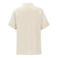 thumbnail image 5 of Shirts For Women Fashion Solid Linen Casual Loose Short Sleeve Button Shirt Womens Tops, 5 of 5