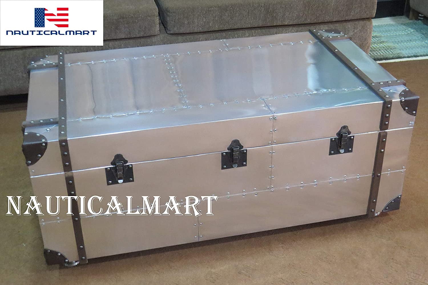 Commander Aluminum Storage Trunk Coffee Table - Walmart.com