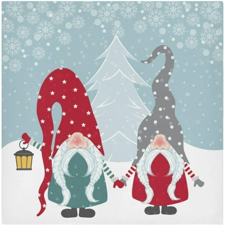 

Bestwell 1 pcs Gnome Santa Claus Cloth Napkins Reusable Washable Polyester Dinner Table Napkins for Kitchen Dining Restaurant Party Decoration 20 x20
