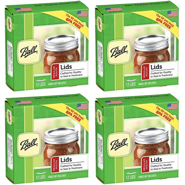 Ball Regular Mouth Canning Mason Jar Lids 4Packs with 12Lids Each (48