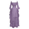 thumbnail image 1 of Robes Gothiques Yourumao pour Femmes, Robe Renaissance Rétro Unie, Grande Taille, Robe Maxi à Épaules Dénudées, Manches Évasées, Costume de Cosplay, Automne Hiver, Robe de Cour Médiévale, 1 of 3