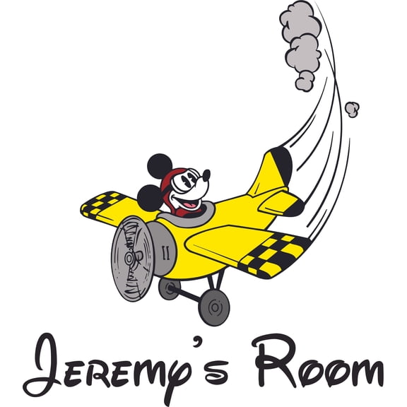 Flying Plane Decal Childrens Wall Decal - Custom Vinyl Wall Art - Personalized Name - Baby Girls Boys Kids - Nursery Wall Decal Room Decals Wall Stickers Decorations Size (40x20 inch)