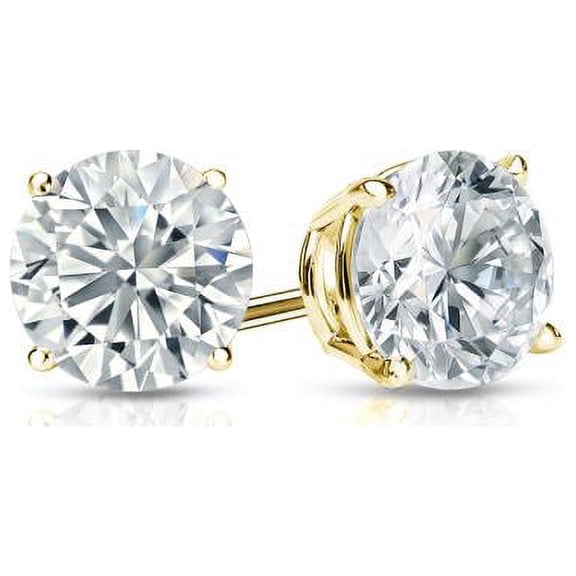 OMRE 3.00 Carat Diamond Stud Earring 14K Yellow Gold Lab Grown Lab Created
