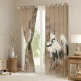 thumbnail image 3 of Brown 30%-50% Blackout Curtains White Crane Curtains, Wild Bird Animal Curtains & Drapes Natural Themed Black Out Curtains, Trees Branches Window Curtains Botanical Plants Home Decoratives, 3 of 6