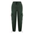 thumbnail image 5 of Streetwear Cargo Pants Women Mutil Pockets Wide Leg Jogger Sweatpants Casual Baggy Parachute Pants for Women Green 2XL, 5 of 6