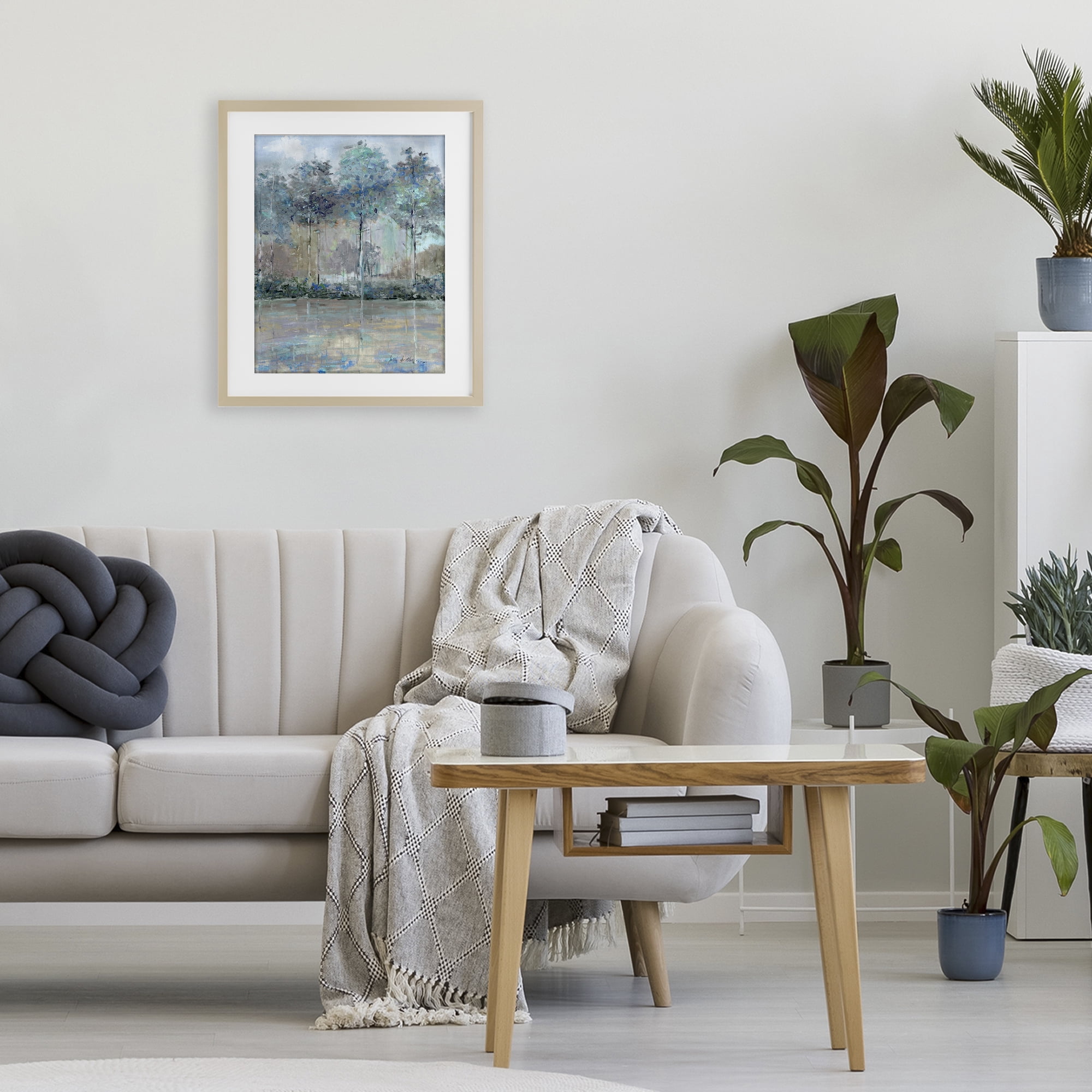 Stupell Industries Subdued Expression of Trees Birch Framed Print Under Glass, design by Sally Swatland