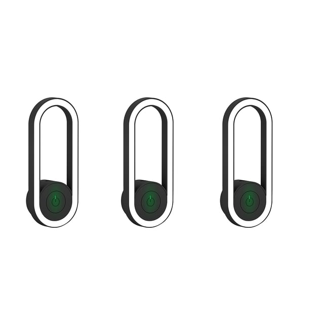 Luz de Dormir LED con Repelente de Mosquitos por Ultrasonido, 3pcs Negro