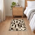 thumbnail image 3 of ODIKA 2'x3' Ultra-Soft Accent Mat, Minimalist Interlocking Shapes Contemporary Block Border Abstract Flowing None Washable, Bare feet friendly, Easy Care Indoor rug for Bedside, Footrest, 3 of 7