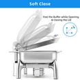 thumbnail image 5 of Chafing Dish Buffet Set w/Visible Window,9QT Stainless Steel Flip Cover Chafer with Removable Base,Chafers and Buffet Warmer for Catering,Warming Tray for Wedding,Parties,Banquet,Catering Events, 5 of 7