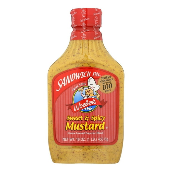 Woeber's Sandwich Pal Sweet and Spicy Mustard, 16 oz. (Pack of 2)