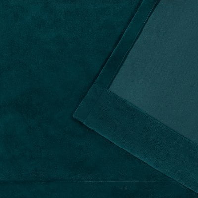 Exclusive Home Curtains Velvet Heavyweight Light Filtering Grommet Top Curtain Panel Pair, 54x84, Teal