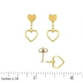 thumbnail image 4 of 18K Solid Yellow Gold Top Polished Heart and Dangle Open Heart Post Earrings, 4 of 5