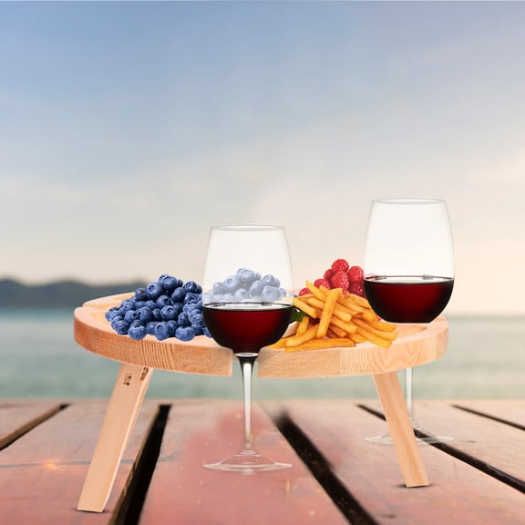 Mobutofu 1Pack Round Folding Table Simple Design for Family Picnics 24X0.3937X9.45X4.33in