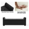 thumbnail image 3 of 57" Faxu Leather Storage Bench Upholstered Flared Arms Bed Foot Stool Entryway Hallway Bedroom Black, 3 of 6