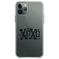 thumbnail image 1 of DistinctInk Clear Shockproof Hybrid Case for iPhone 11 Pro (5.8" Screen) - TPU Bumper Acrylic Back Tempered Glass Screen Protector - XOXO Black Hearts Valentine, 1 of 2