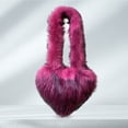 thumbnail image 2 of Bolso Bandolera Btafrte Gran Capacidad Felpa Peluche Esponjoso Rosa Roja, 2 of 9