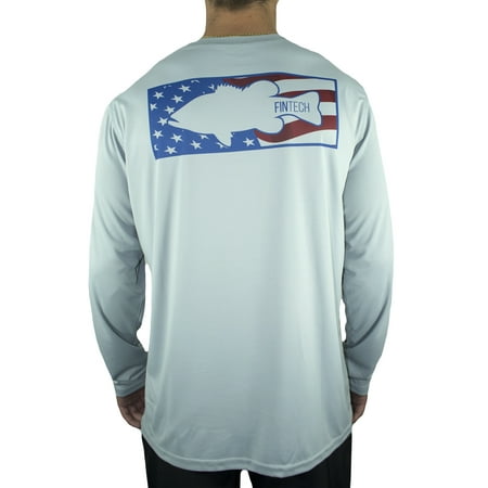Fintech LS UV Fishing Shirt for Men- Americana Fish Cutout