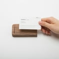 thumbnail image 3 of Tignapoo Natural Wood Business Card Holder in Walnut Finish - Stylish Waffle Design for Professional Display, Eco-Friendly Gift Option, Perfect for Office Use, 3 of 7