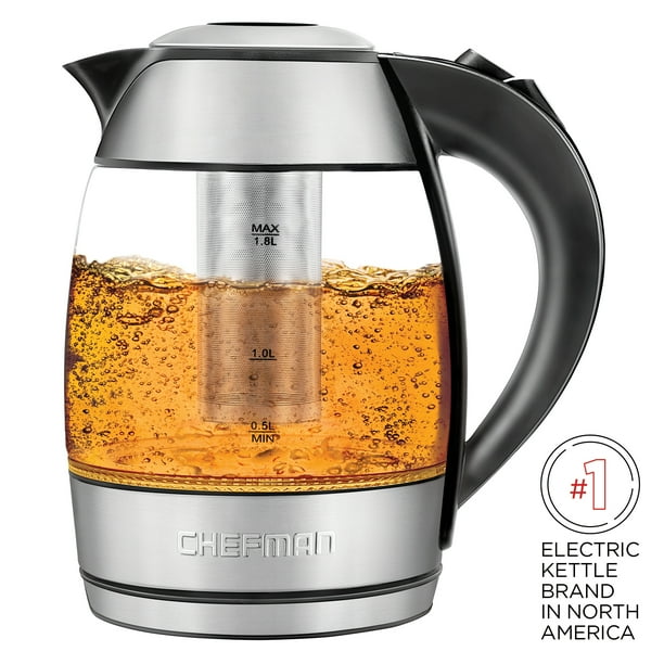 Cordless Glass Electric Kettle With Bonus Tea Infuser