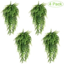 ZULAR 4 Pack Artificial Hanging Plants Boston Fern,Faux Greenery Vines for Wedding Party Home Decor