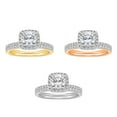 thumbnail image 3 of Arista 2 Carat T.W. Cushion Swarovski Diamond Halo Bridal Set in Sterling Silver, 3 of 3