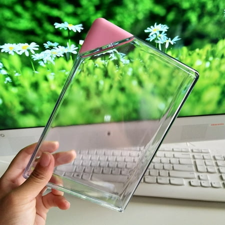 

Water Bottle Clear Book Portable Paper Pad Water Bottle Flat Drinks Kettle PK Notebook Pink
