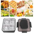 thumbnail image 1 of Stainless Steel Lunch Box, Food Container Box Spoon Chopsticks 4 Compartments  for Adults, 1 of 7