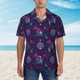thumbnail image 2 of Honeii Purple Dreamcatcher1 Print Men’s Hawaiian Shirt,Classic Button-Down Short Sleeve Shirt, for Beach, Vacation, and Outdoor Activities,X-Large, 2 of 7