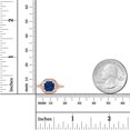 thumbnail image 5 of Decadence Solid 14K Rose Gold 7mm Cushion Cut Created Blue Sapphire September Birthstone Halo Hexagon Engagement Ring For Women, Size 7, 5 of 5