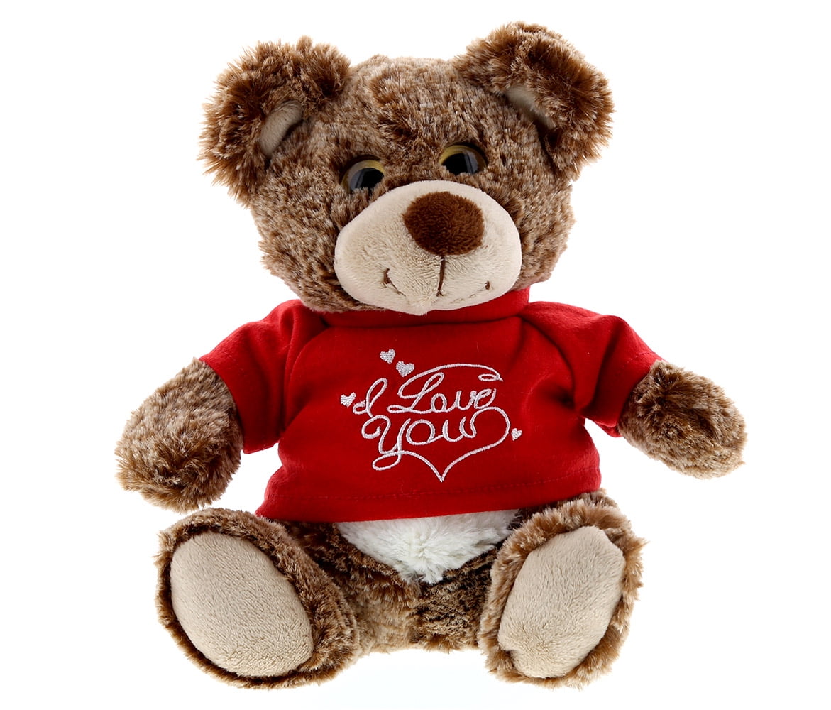 Dollibu Sitting Brown Bear I Love You Valentines Stuffed Animal - Red ...