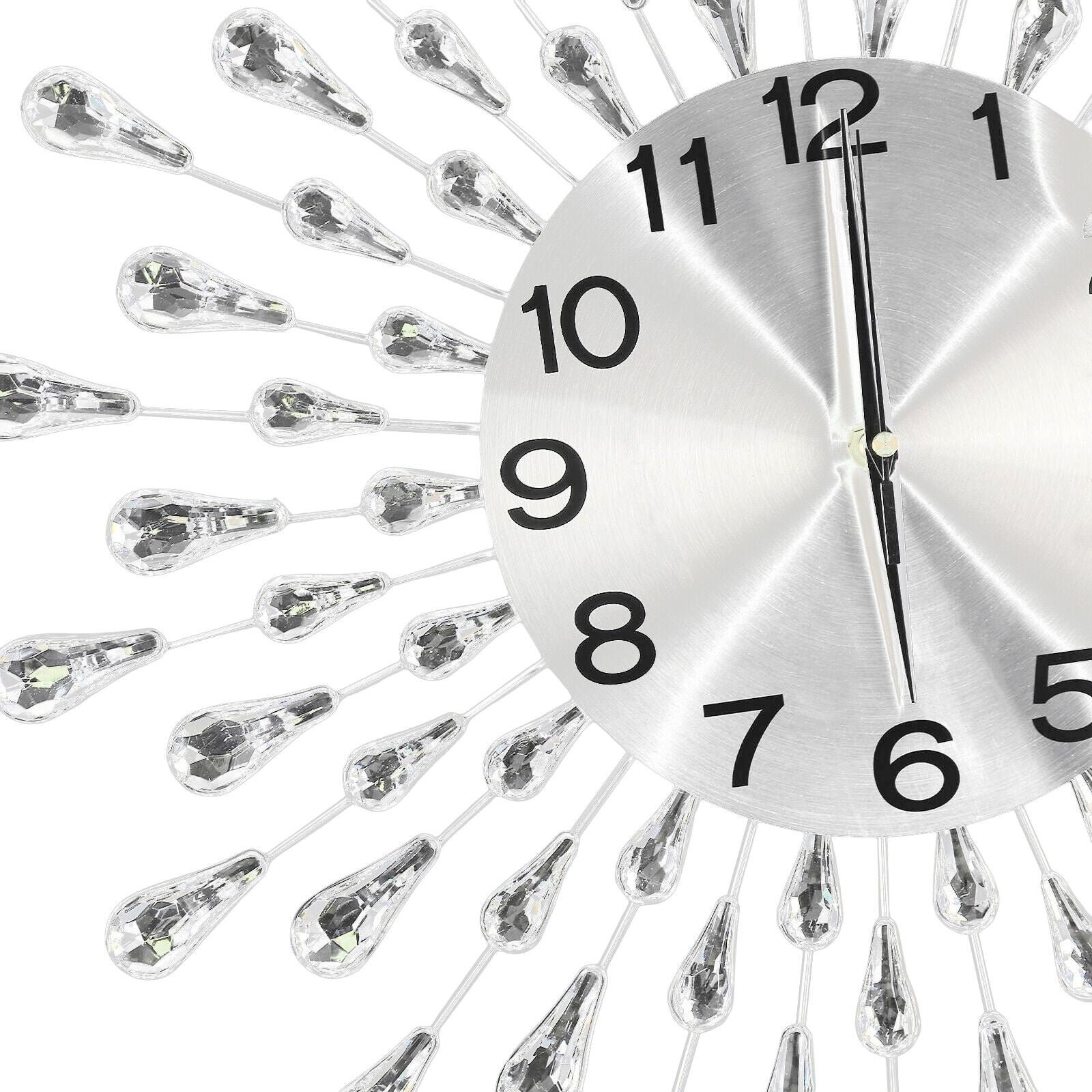 19.7 Inch Crystal Large Modern Metal Starburst Decor, Bling Crystal Wall Clock for the Living Room, Hallway, Office, Study, Bedroom
