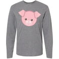 thumbnail image 3 of Inktastic Cute Pig, Little Pig, Pig Head, Pink Pig Long Sleeve T-Shirt, 3 of 5