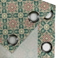 thumbnail image 5 of Ambesonne Eastern Grommet Curtain, Mosaic Florets Chevron, 50" x 63", Forest Green Pale Pink, 5 of 6