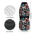 thumbnail image 6 of Uourmeti Floral Skull Car Seat Cover Durable Anti Wear Front Car Seat Cover, Long Time Use Personalized Compatible with Auto Vehicle Trucks, 6 of 6