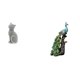 thumbnail image 1 of Elegante escultura de resina de y gato, figura decorativa coleccionable para sala de estar, dormitorio, oficina, estantería, entrada, mesa,, 1 of 8