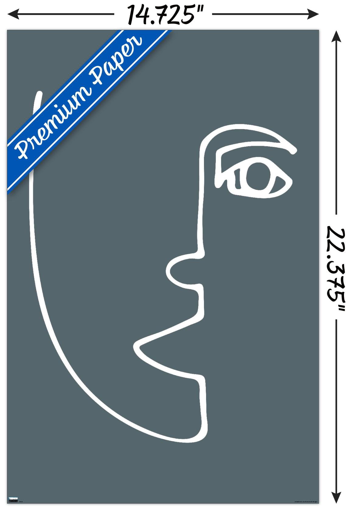 Line Art - Face Wall Poster, 14.725" x 22.375"
