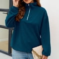 thumbnail image 2 of Timegard Half Zip Pullover Women High Neck Drop Shoulder Pullover Top Fall Casual Loose Sweatshirts, 2 of 9