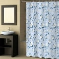 thumbnail image 2 of Fabric Shower Curtain, Vintage Flower White Camellia Floral Blue Bathroom Curtain with 12 Hooks Waterproof No Bad Odor Machine Washable Bath Curtains for Bathroom, Spa Room, Background Cloth, 72"x72", 2 of 6