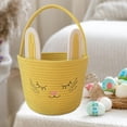 thumbnail image 4 of Cesta de conejito de Pascua con asa, adorable bolsa de golosinas vacía, organizador de almacenamiento Amarillo, 4 of 8