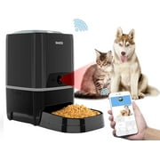 Iseebiz Automatic Pet Feeder with HD Camera and Timer, 6L App Control Smart Food Dispenser for Cats Dogs, Remote Feeding, 2-Way Audio, Voice Remind and Record, Compatible with Alexa
