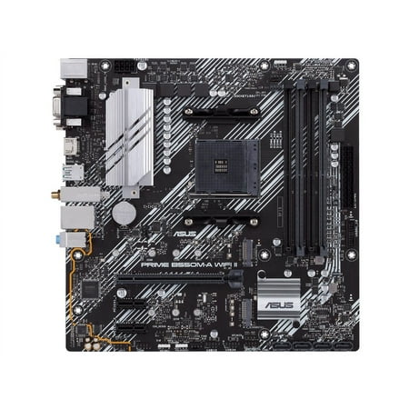 ASUS Prime B550M-A WiFi II AMD AM4 (3rd Gen Ryzen) Micro ATX Motherboard (PCIe 4.0, WiFi 6, ECC Memory, 1Gb LAN, HDMI 2.1/D-Sub, 4K@60HZ, Addressable Gen 2 RGB Header and Aura Sync)
