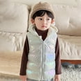 thumbnail image 5 of Toddler Girls Puffer Vest Hooded White Vest Kids Full-Zip Sleeveless Bear Ears Lightweight Kids Puffer Jacket Girls Vests3-4 Years, 5 of 9