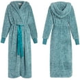 thumbnail image 4 of Women's Plush Fleece Robe with Hood, Long Warm Solid Bathrobe, 4 of 7
