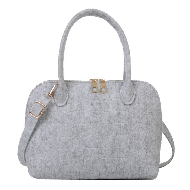 Bolso de mano para mujer, color caramelo, fieltro, informal, para mujer, bandolera (gris) Likrtyny Para Estrenar