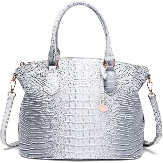 LHSHID Women Purse Satchel Bag Long Crossbody Classy Tote Bag Top Handle Vegan Leather Ladies Handbags Embossed Pattern